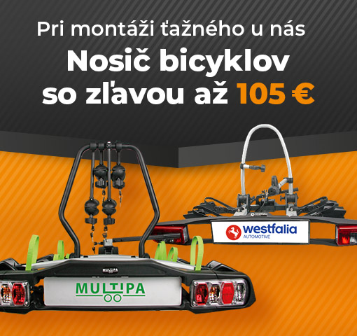 Zľava na nosič bicyklov pri montáži ťažného zariadenia